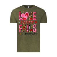 Vintage Olive love never fails i corintians 13 8 Vintage Tee - NancyCooperArtShop