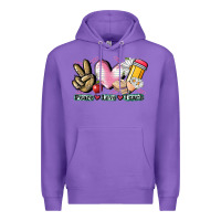 Purple Peace love teach Premium Hoodie - CowGirlArtShop