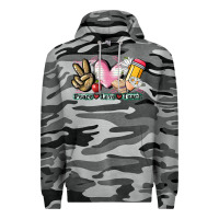 Slate Camo Peace love teach Premium Hoodie - CowGirlArtShop
