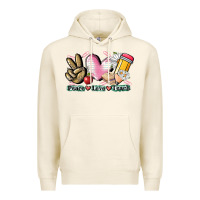Tofu Peace love teach Premium Hoodie - CowGirlArtShop