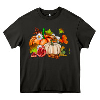 Asphalt pumpkins daisies and fall leaf's ado Heavy Core Tee - AdoDesignShop