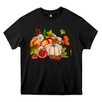 Black pumpkins daisies and fall leaf's ado Heavy Core Tee - AdoDesignShop