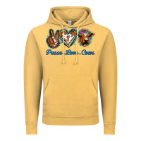 Vintage Mustard Peace Love Cows Vintage Hoodie - Jasminsmagicworld