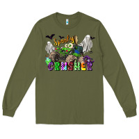 Army Green spooky crusher monster truck Long Sleeve Tee - LillyAllenDesigns