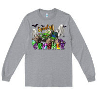 Heather Grey spooky crusher monster truck Long Sleeve Tee - LillyAllenDesigns