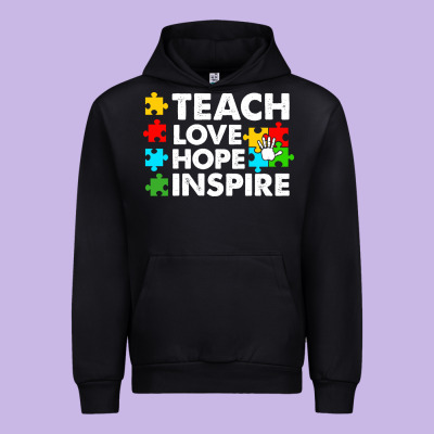 Teach Love Hope Inspire Urban Hoodie Designed By Cowhidedigitalart
