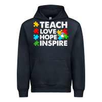 Navy Teach Love Hope Inspire Urban Hoodie - CowhideDigitalArt