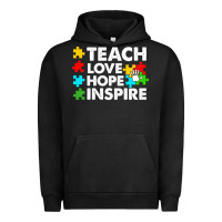 Pigment Black Teach Love Hope Inspire Urban Hoodie - CowhideDigitalArt