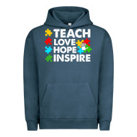 Pigment Midnight Navy Teach Love Hope Inspire Urban Hoodie - CowhideDigitalArt
