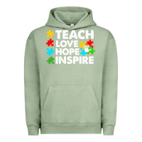 Pigment Oil Green Teach Love Hope Inspire Urban Hoodie - CowhideDigitalArt
