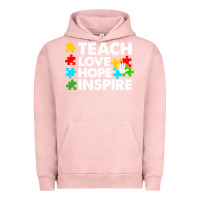 Pigment Salmon Teach Love Hope Inspire Urban Hoodie - CowhideDigitalArt