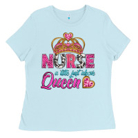 Baby Blue nurse a title just above queen Ladies Tee - BundleAndBundleShop