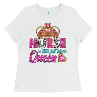 White nurse a title just above queen Ladies Tee - BundleAndBundleShop