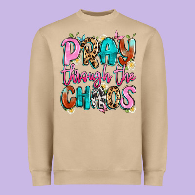 Pray Through The Chaos Heavyweight Sweatshirt Designed By Artiststas
