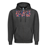 Charcoal Heather American popsicle Zipper Hoodie - TumblerDesignByShophia