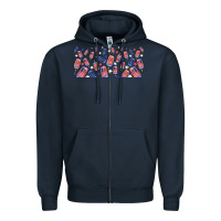 Navy American popsicle Zipper Hoodie - TumblerDesignByShophia