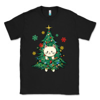 Black christmas tree cat Classic Tee - MaliasSmallBusiness