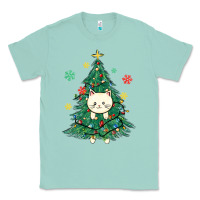 Seafoam christmas tree cat Classic Tee - MaliasSmallBusiness