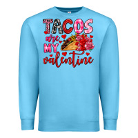Ocean Blue tacos are my valentine Premium Sweatshirt - OliviaCreatesArt