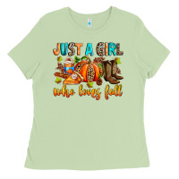 Matcha Just a girl who loves Fall Ladies Tee - RanaPortraitStore