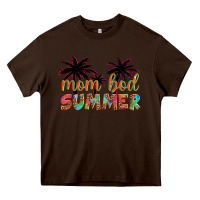 Chocolate Brown mom bod summer with palms Heavy Core Tee - Artiststas