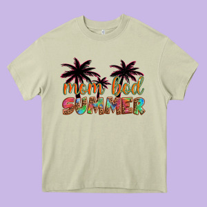 Mom Bod Summer With Palms Heavy Core Tee Designed By Artiststas