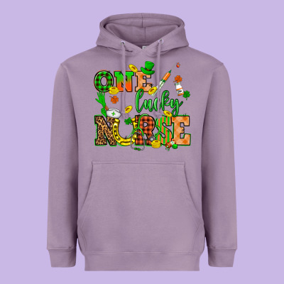 St. Patricks Day One Lucky Nurse Heavyweight Hoodie Designed By Howdyjamesfarm