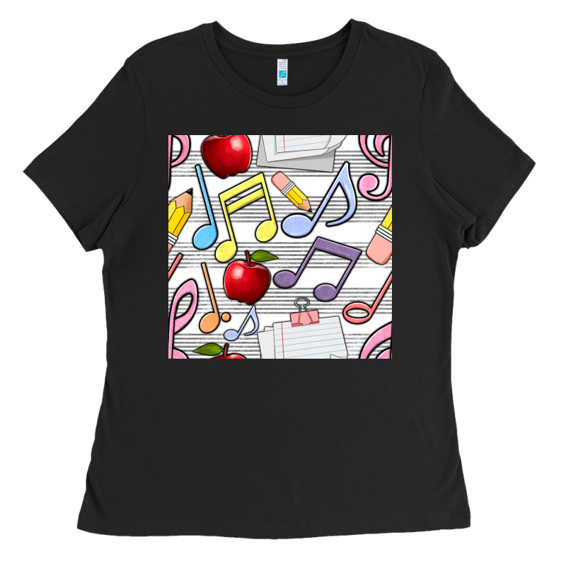 Music Class Seamless Pattern Ladies Tee by BundleAndBundleShop | Teevron