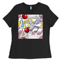 Black music class seamless pattern Ladies Tee - BundleAndBundleShop