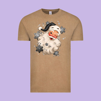 White Christmas Santa Claus Vintage Tee Designed By Maliassmallbusiness