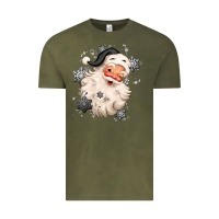 Vintage Olive white christmas santa claus Vintage Tee - MaliasSmallBusiness