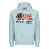 Blue Mist peace love golden retriever Premium Hoodie - JahusDesignShop