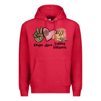 Cardinal peace love golden retriever Premium Hoodie - JahusDesignShop