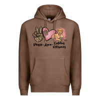 Chestnut peace love golden retriever Premium Hoodie - JahusDesignShop
