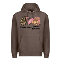 Coffee peace love golden retriever Premium Hoodie - JahusDesignShop