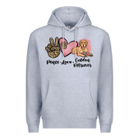 Heather Grey peace love golden retriever Premium Hoodie - JahusDesignShop