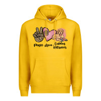 Lemon peace love golden retriever Premium Hoodie - JahusDesignShop