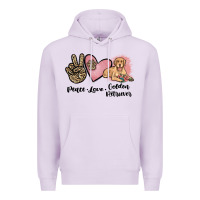 Lilac peace love golden retriever Premium Hoodie - JahusDesignShop