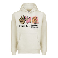 Oatmeal Heather peace love golden retriever Premium Hoodie - JahusDesignShop