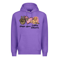 Purple peace love golden retriever Premium Hoodie - JahusDesignShop
