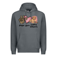 Rock peace love golden retriever Premium Hoodie - JahusDesignShop