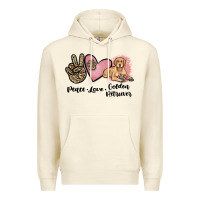 Sandshell peace love golden retriever Premium Hoodie - JahusDesignShop