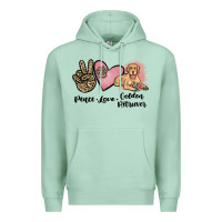 Seafoam peace love golden retriever Premium Hoodie - JahusDesignShop