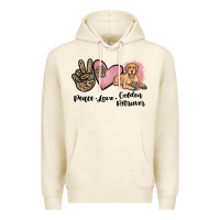 Tofu peace love golden retriever Premium Hoodie - JahusDesignShop