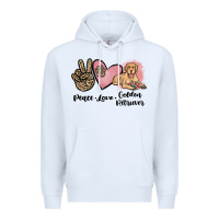 White peace love golden retriever Premium Hoodie - JahusDesignShop
