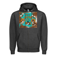 Charcoal Heather life is better with a dog Zipper Hoodie - TumblerDesignByShophia