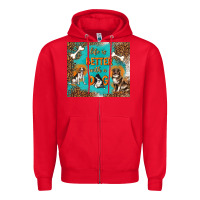 Red life is better with a dog Zipper Hoodie - TumblerDesignByShophia