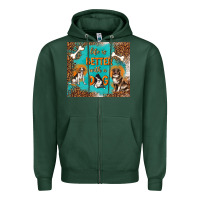 Sports Green life is better with a dog Zipper Hoodie - TumblerDesignByShophia