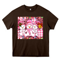 Chocolate Brown pink snowgirls Heavy Core Tee - AdoDesignShop