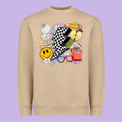 Retro Teacher Heavyweight Sweatshirt Designed By Artiststas
